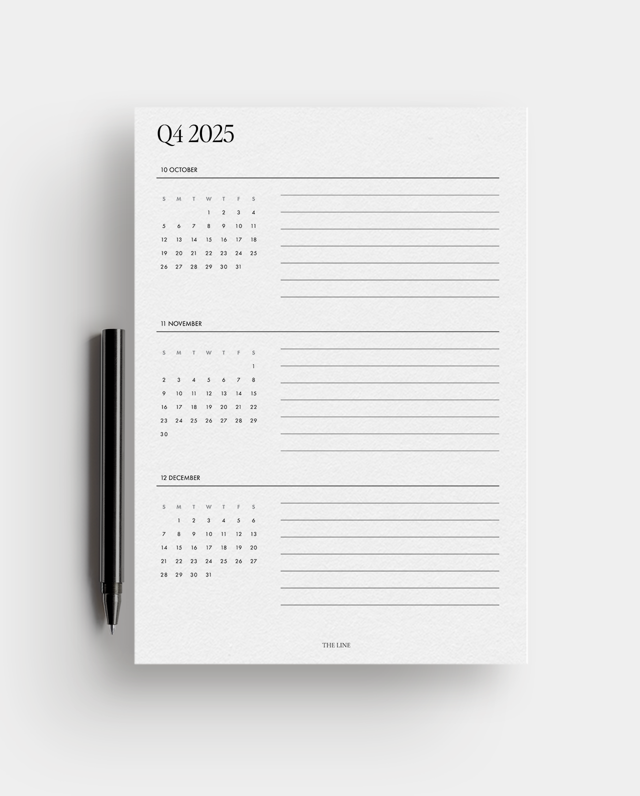 2025 Yearly and Quarterly Overview Planner Inserts