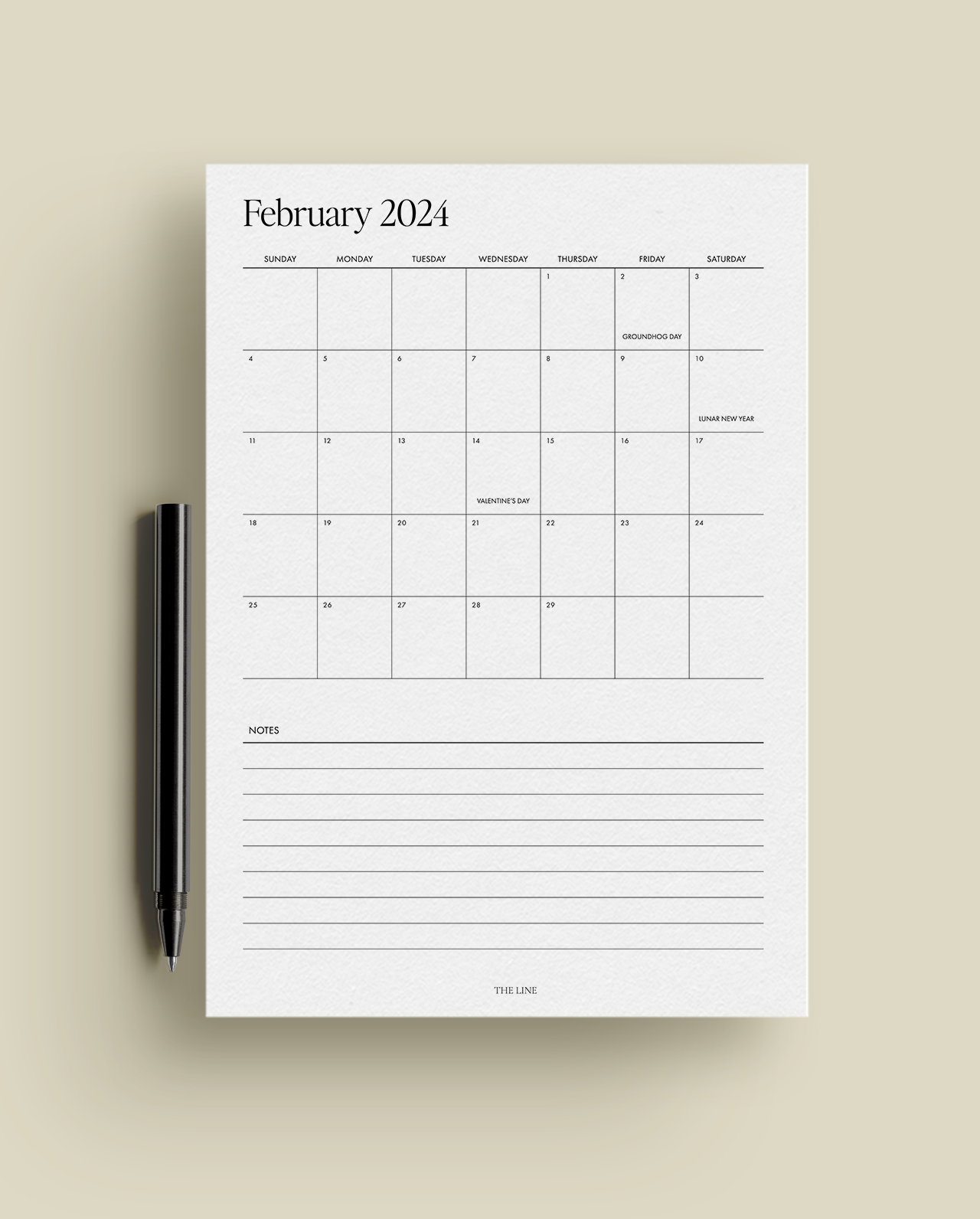 2024 Monthly Calendar Overview Planner Inserts (MO1P)