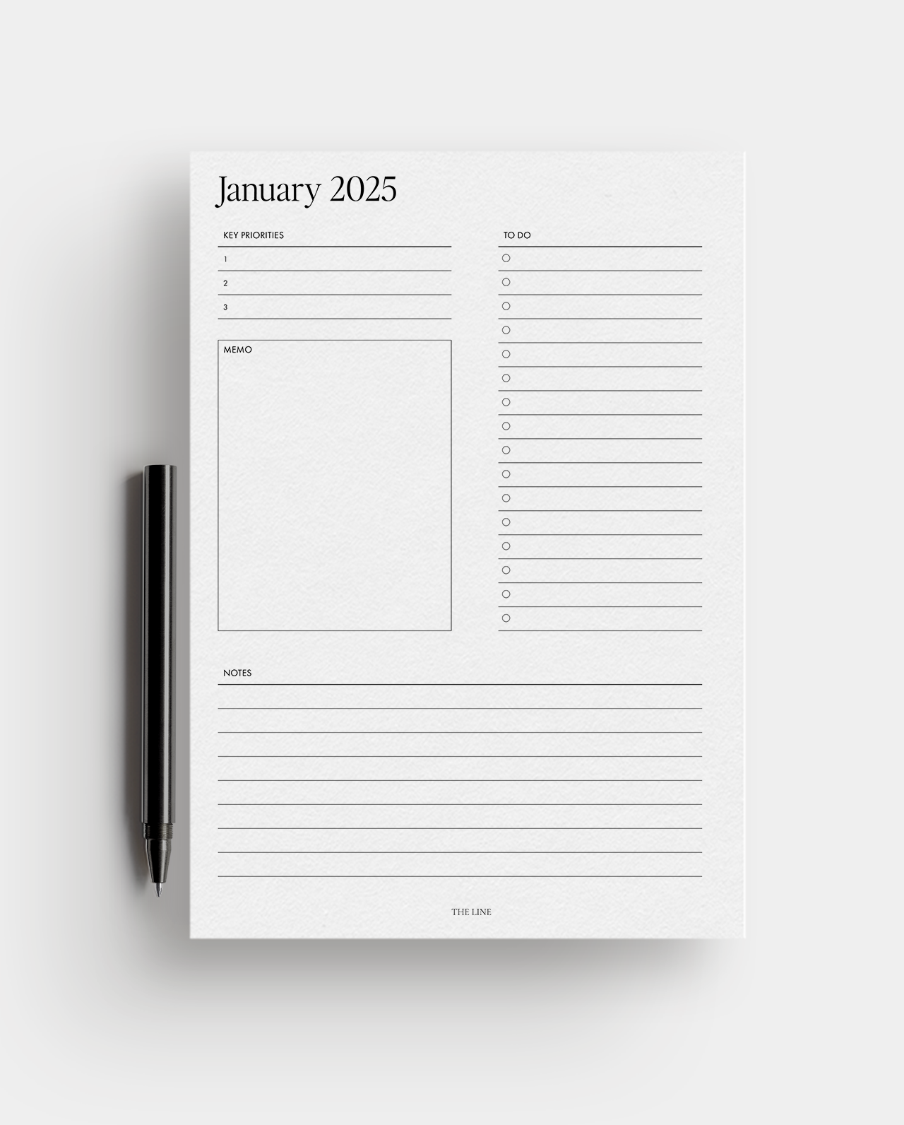 2025 Monthly Calendar & Detailed Planner Inserts (MO2P)
