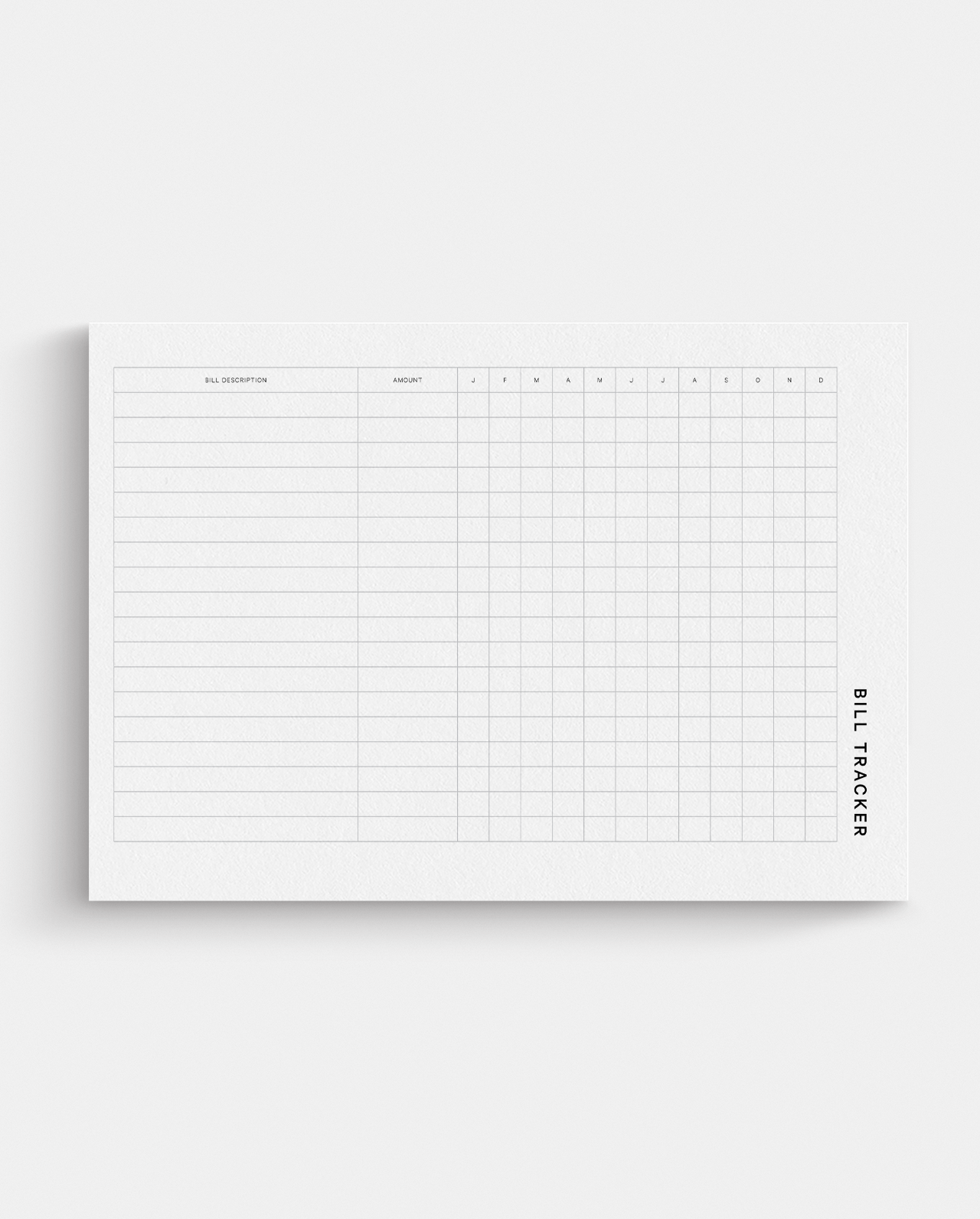 Classic Bill Tracker Planner Inserts