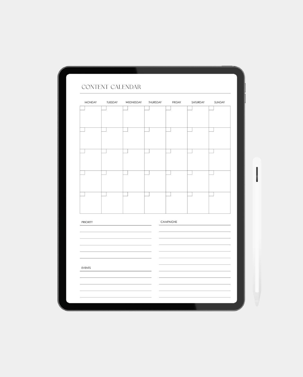 Digital Content Calendar Planner Inserts | Alyssa Lenore x The Line - Instant Download