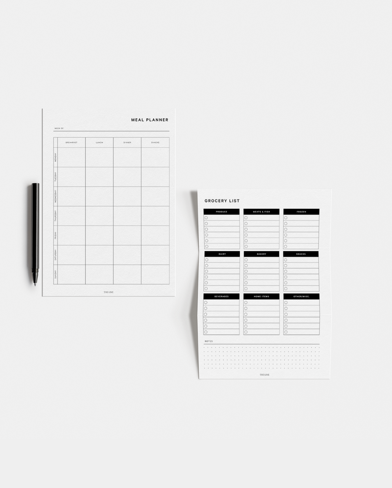Classic Meal Planner & Grocery List Inserts