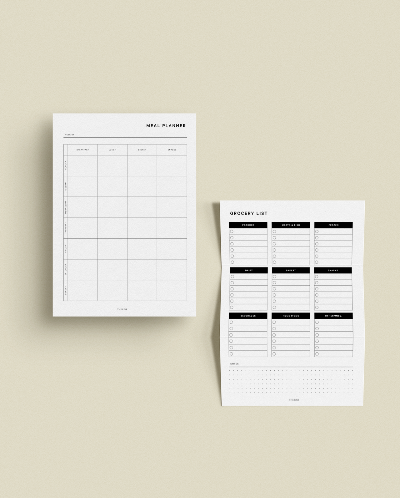 Classic Meal Planner & Grocery List Inserts