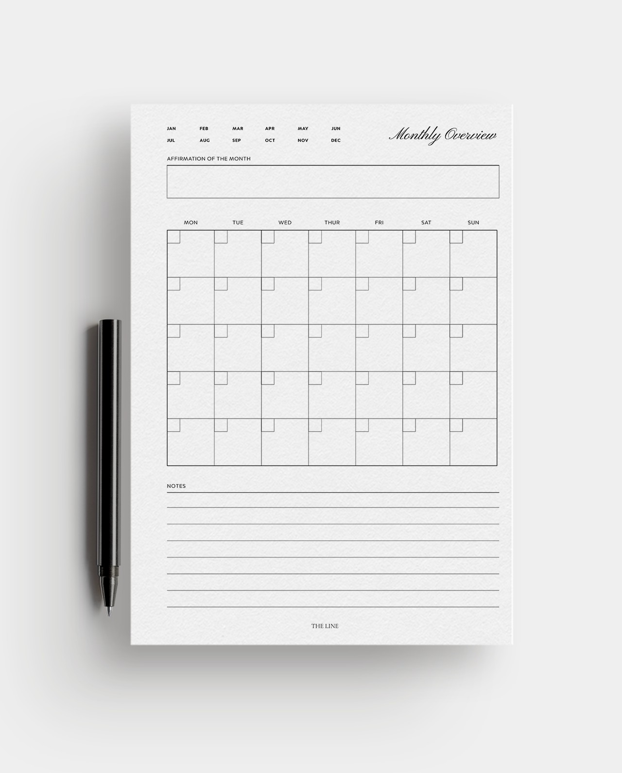 Essential Monthly Overview Planner Inserts