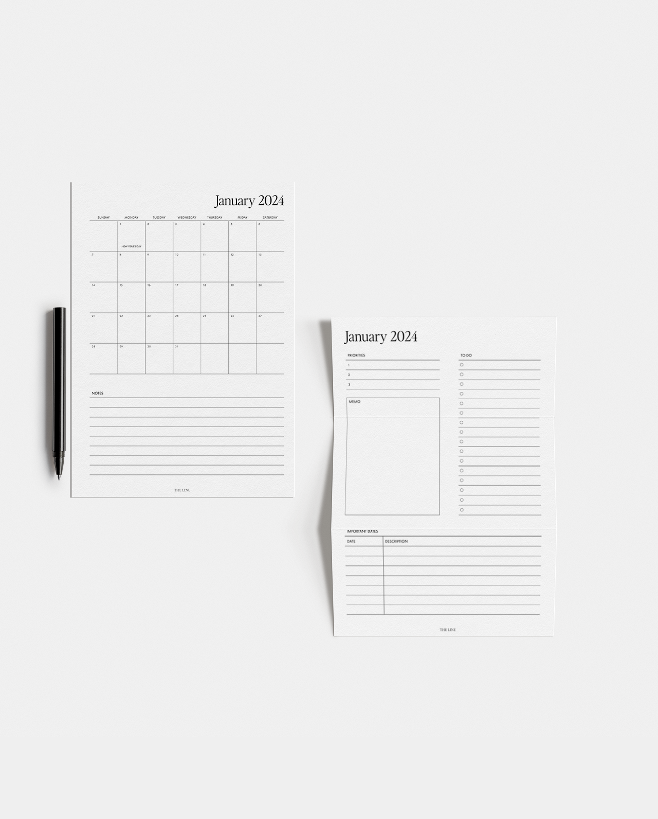 2024 Monthly Calendar & Detailed Planner Inserts (MO2P)