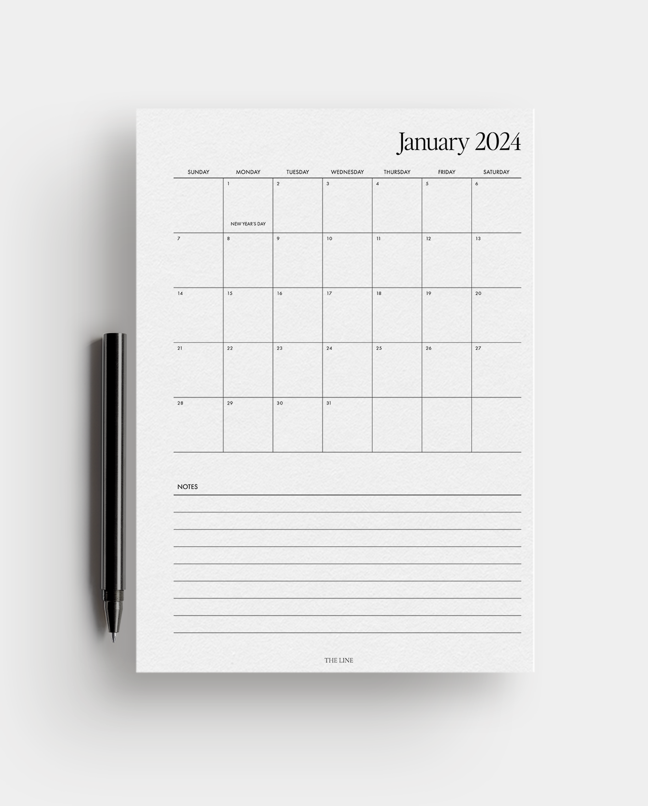 2024 Monthly Calendar Overview Planner Inserts (MO1P)