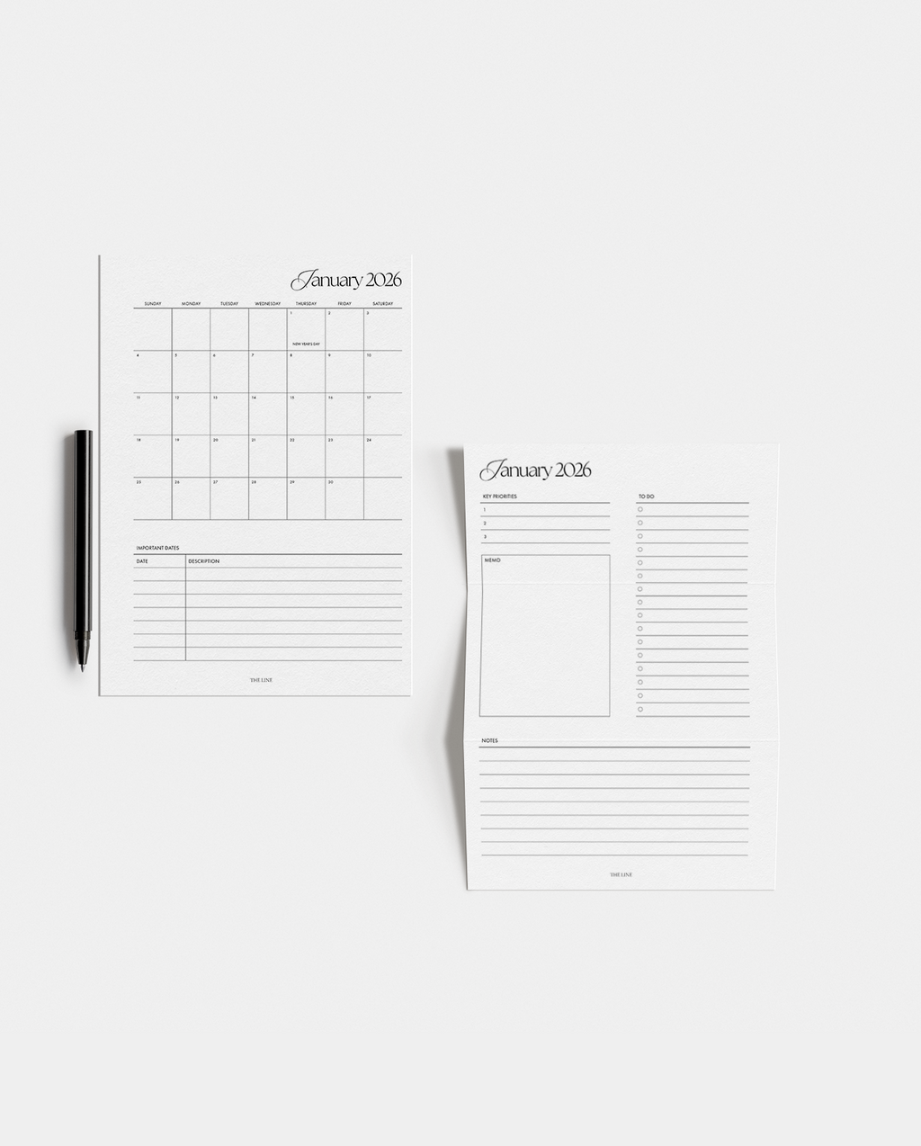 2026 Monthly Calendar & Detailed Planner Inserts (Mo2P)