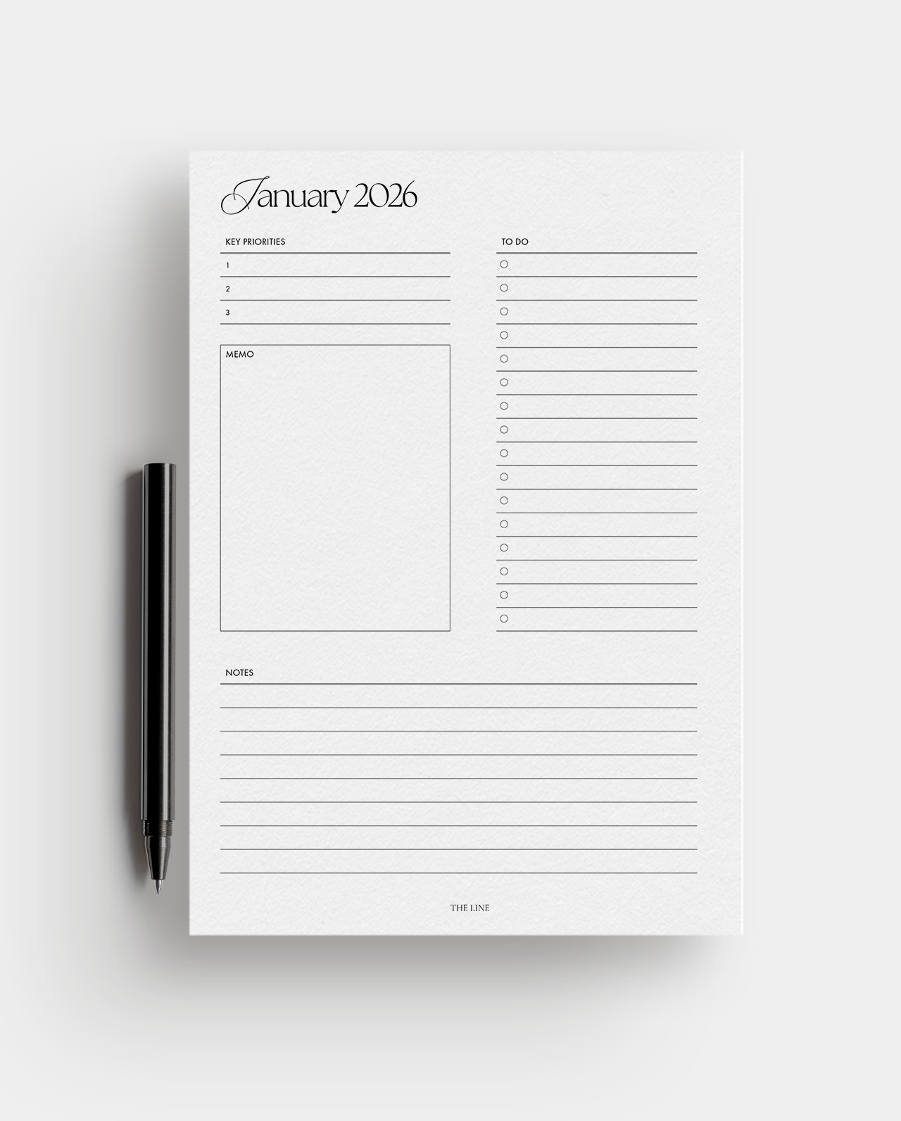 2026 Monthly Calendar & Detailed Planner Inserts (Mo2P)