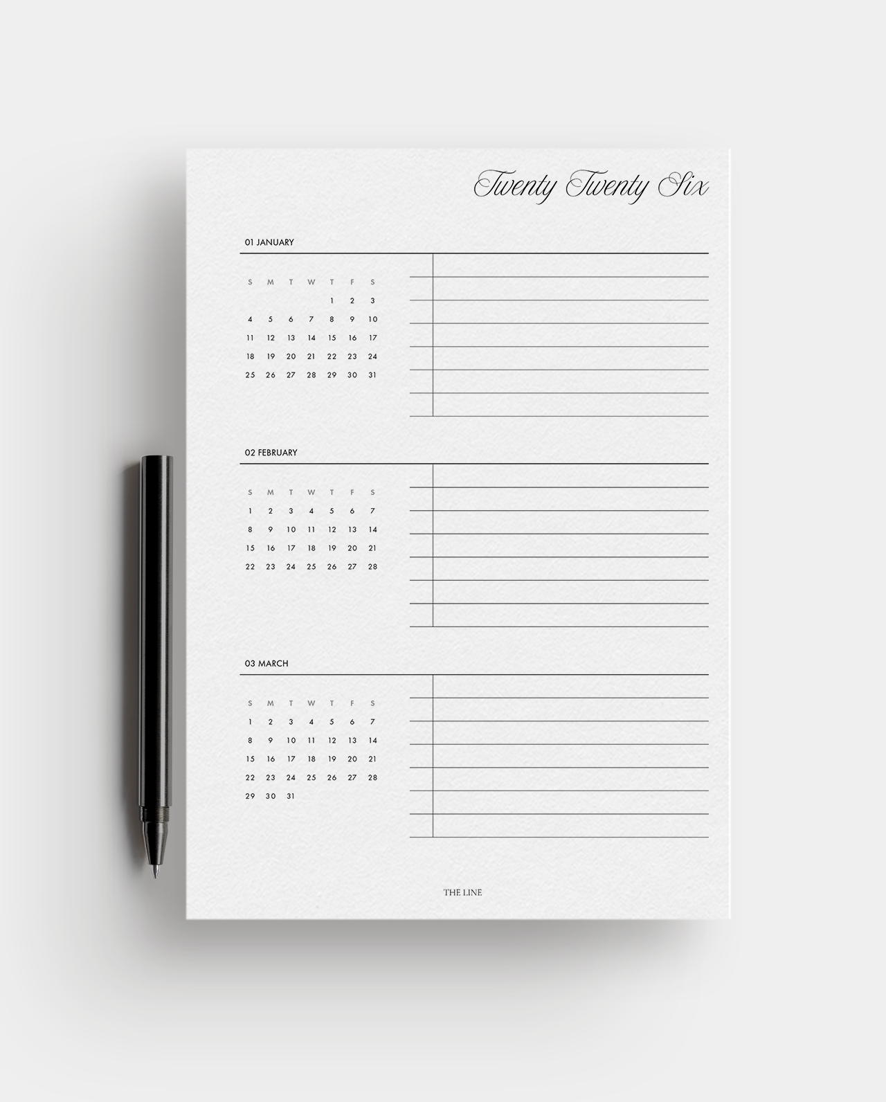 2026 Compact Quarterly Overview Planner Inserts