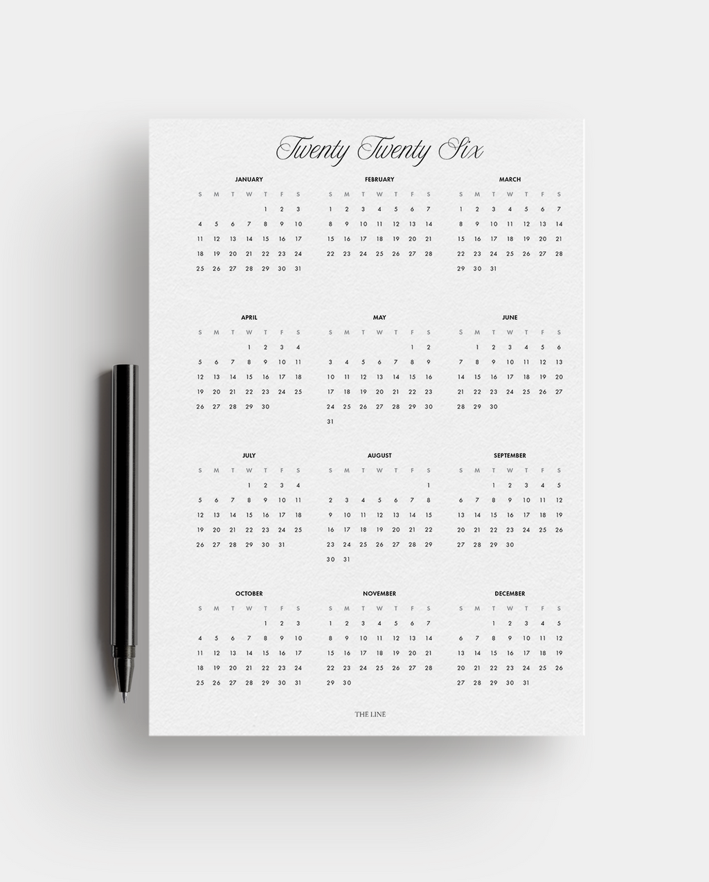 2026 Year at a Glance Dashboard