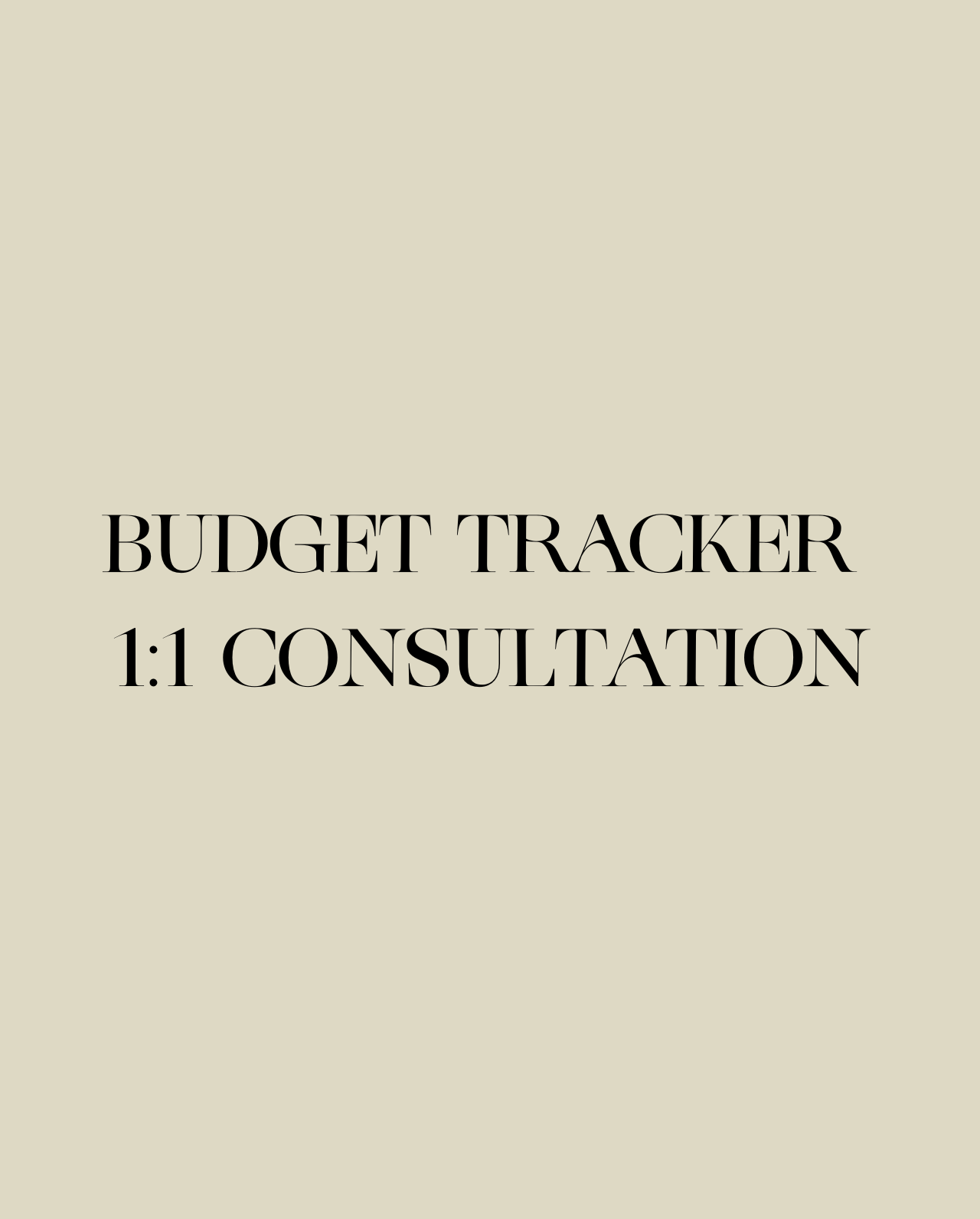 1:1 Consultation | Personal Budget