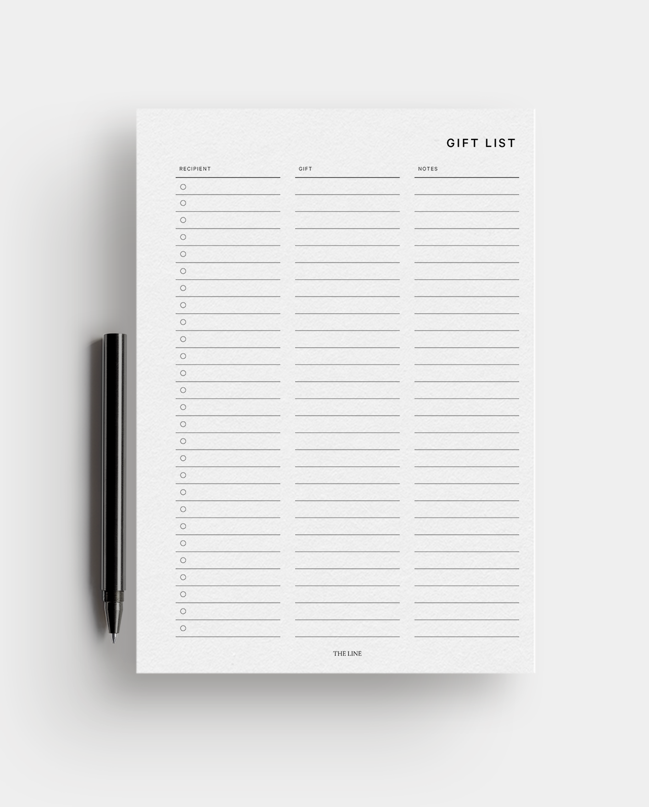 Classic Gift List Planner Inserts