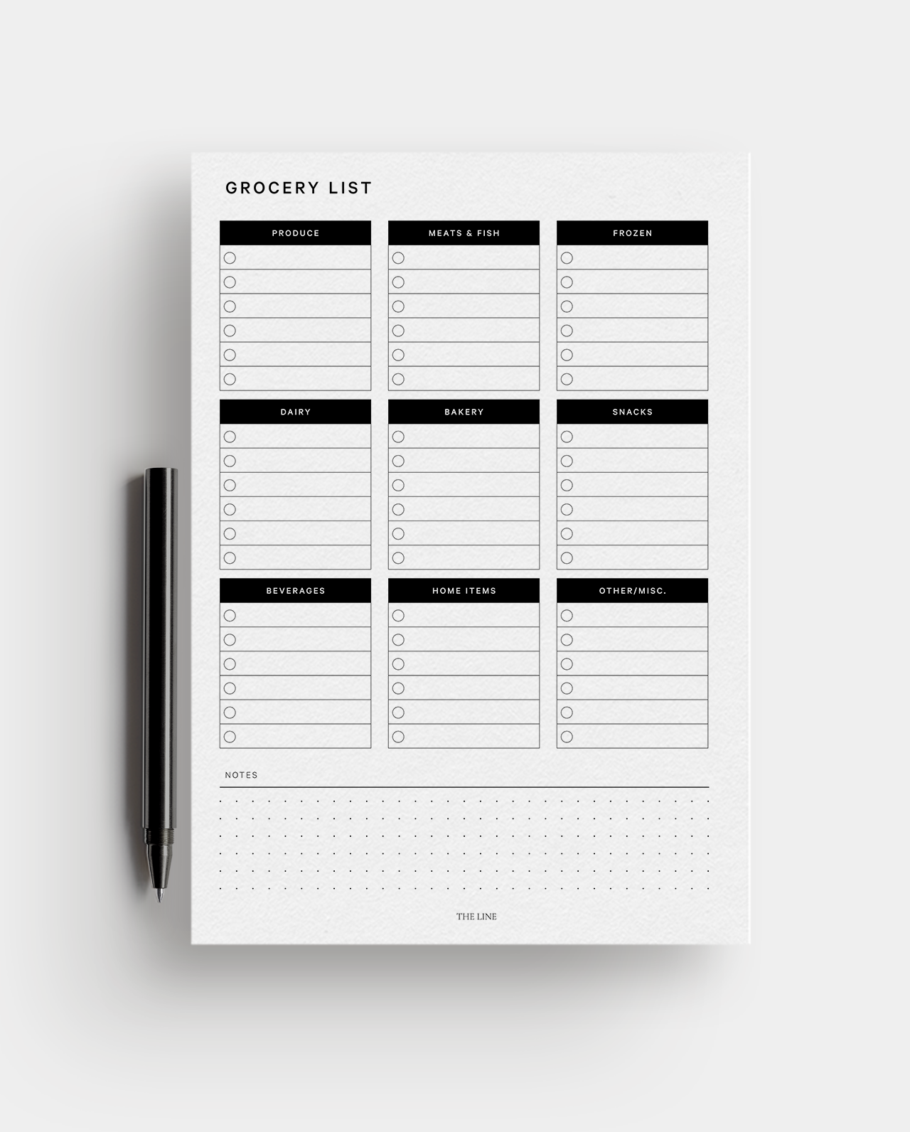 Classic Meal Planner & Grocery List Inserts