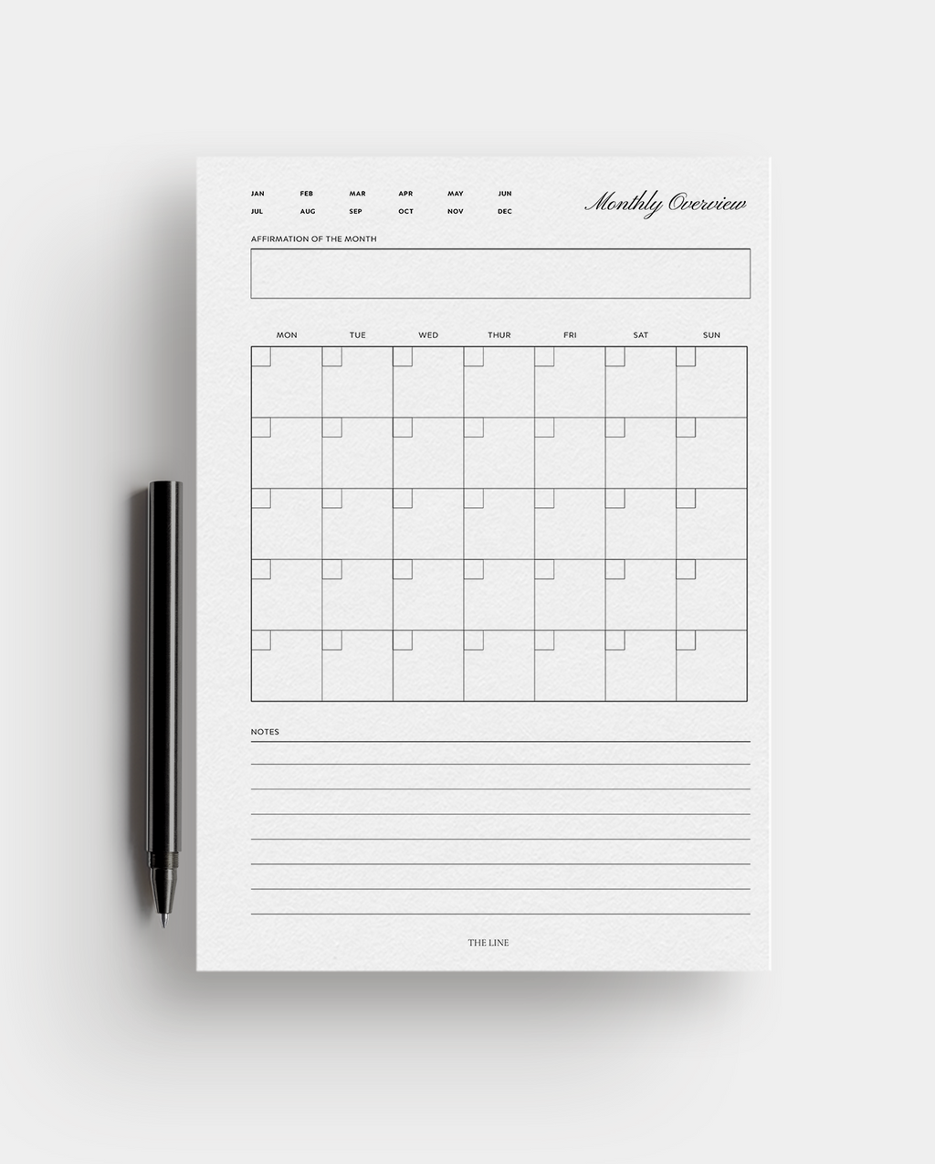 Essential Monthly Overview Planner Inserts