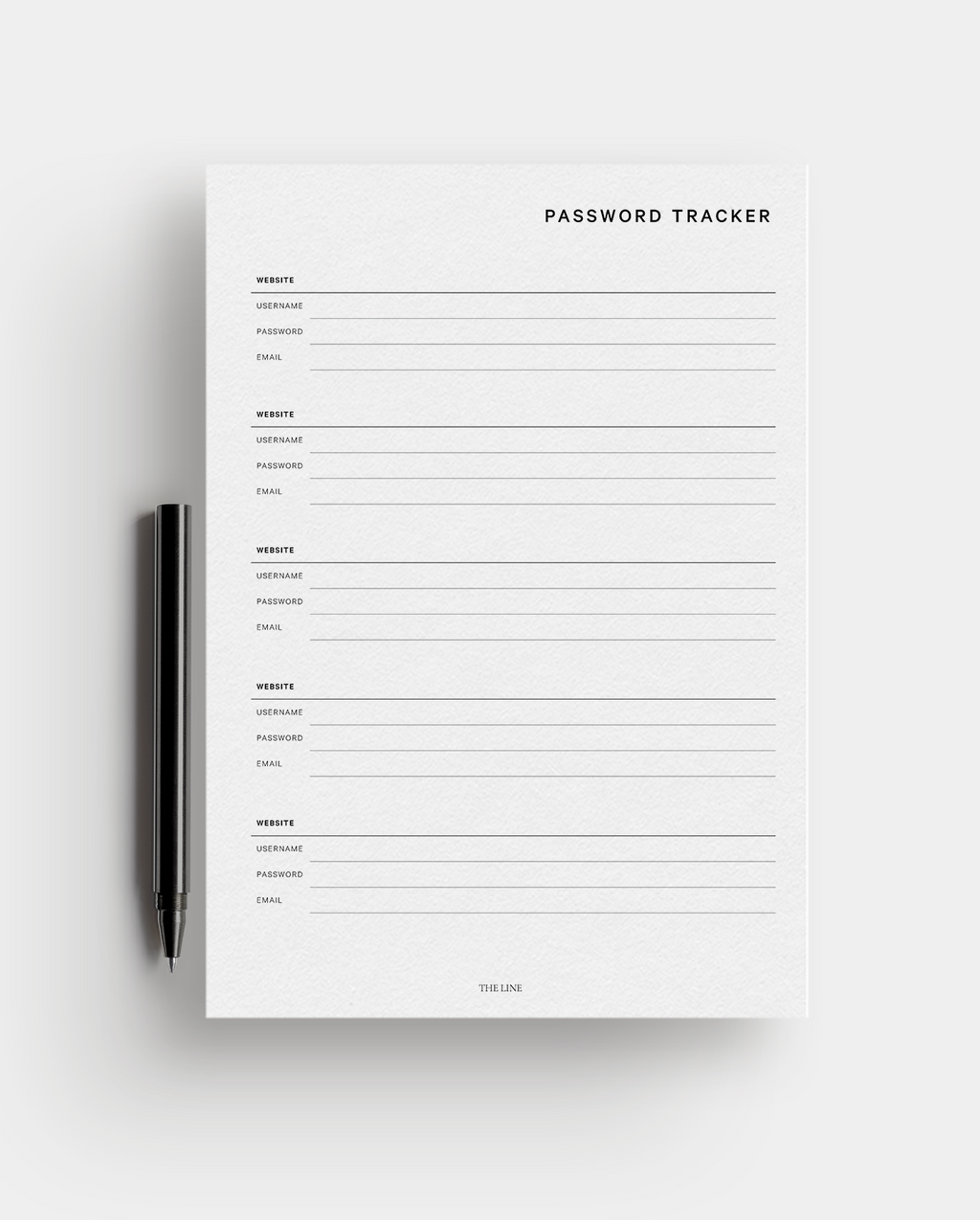 Classic Password Tracker Planner Inserts