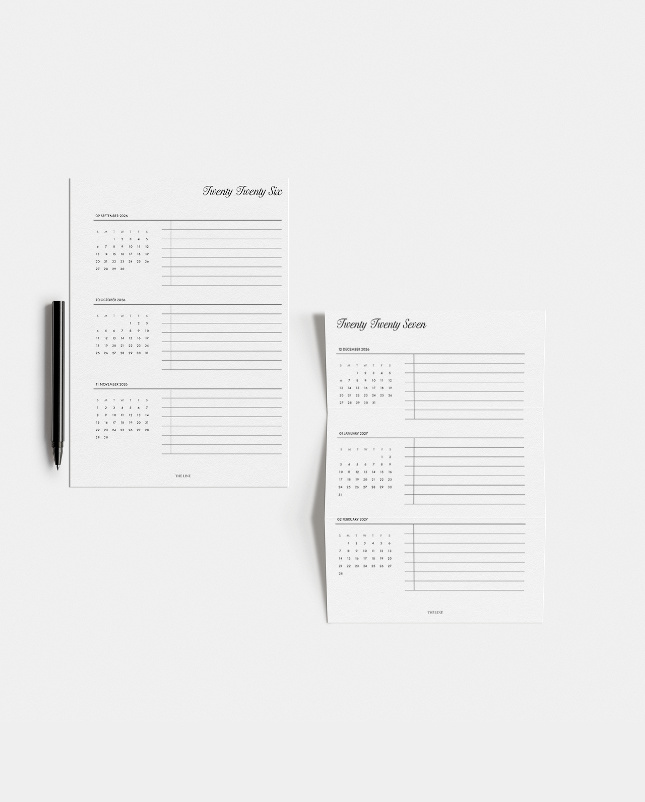 2027 Compact Quarterly Overview Planner Inserts
