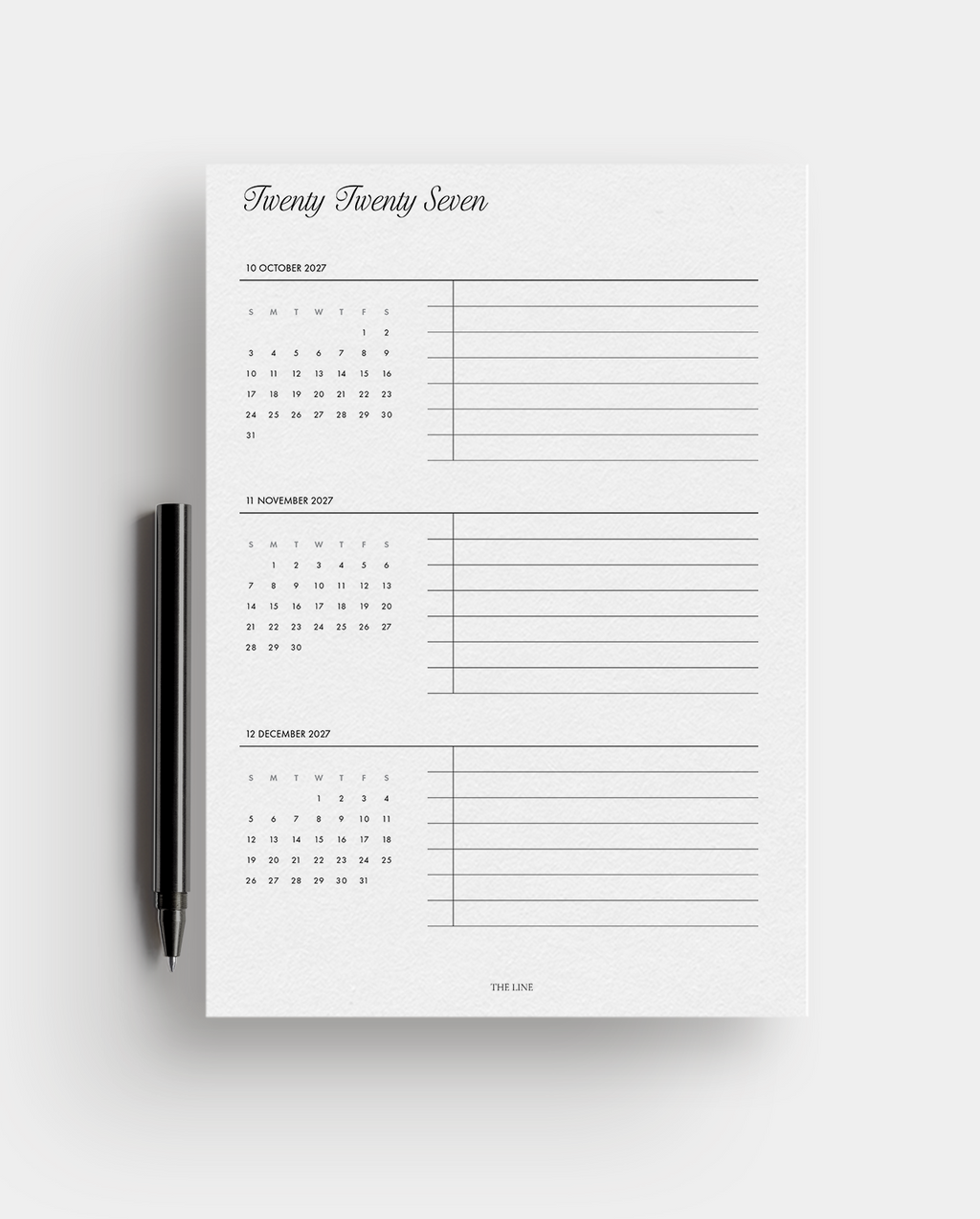 2027 Compact Quarterly Overview Planner Inserts
