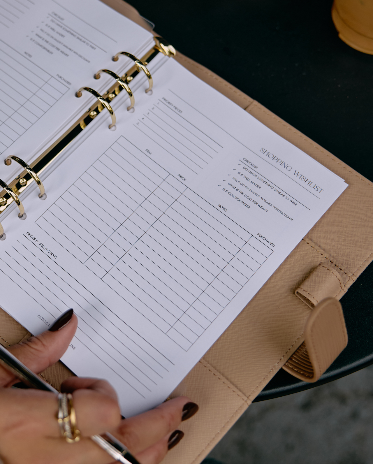 Shopping Wishlist Planner Inserts | Alyssa Lenore x The Line