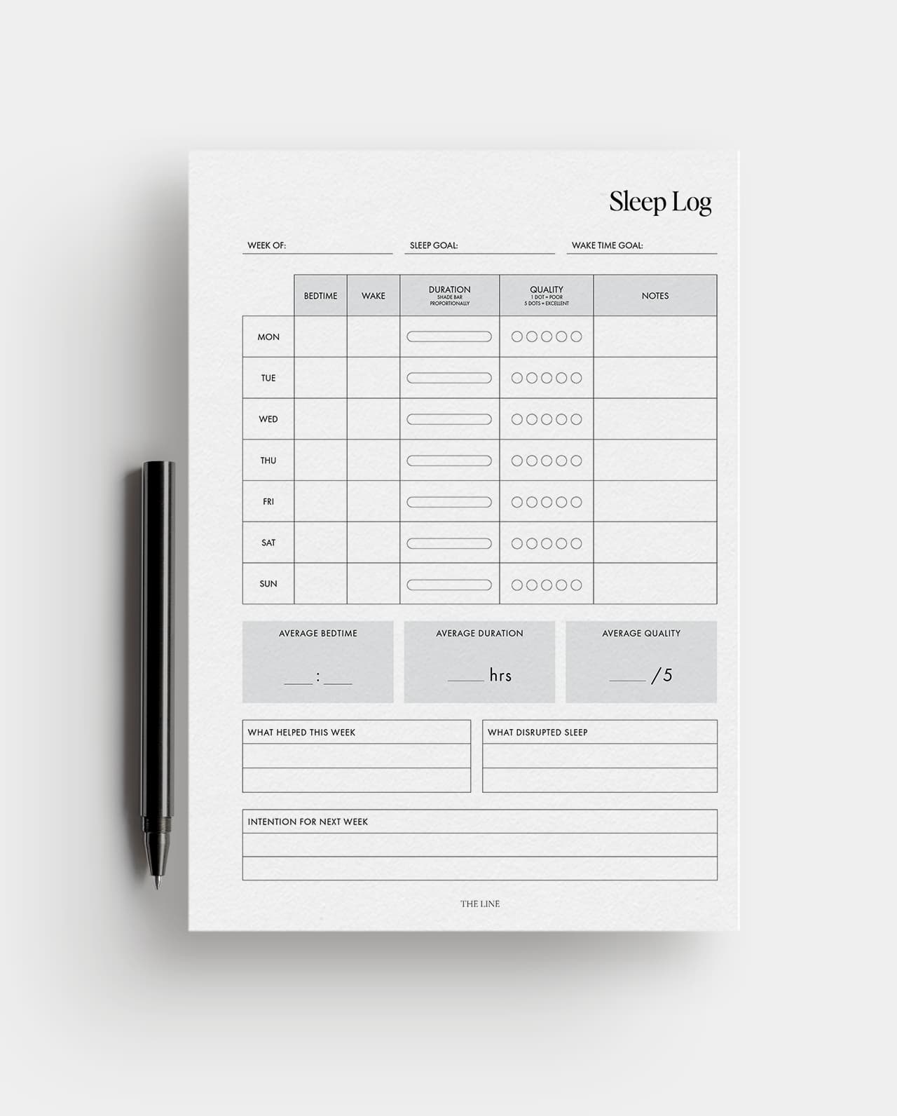The Sleep Log Planner Inserts | Modern Collection