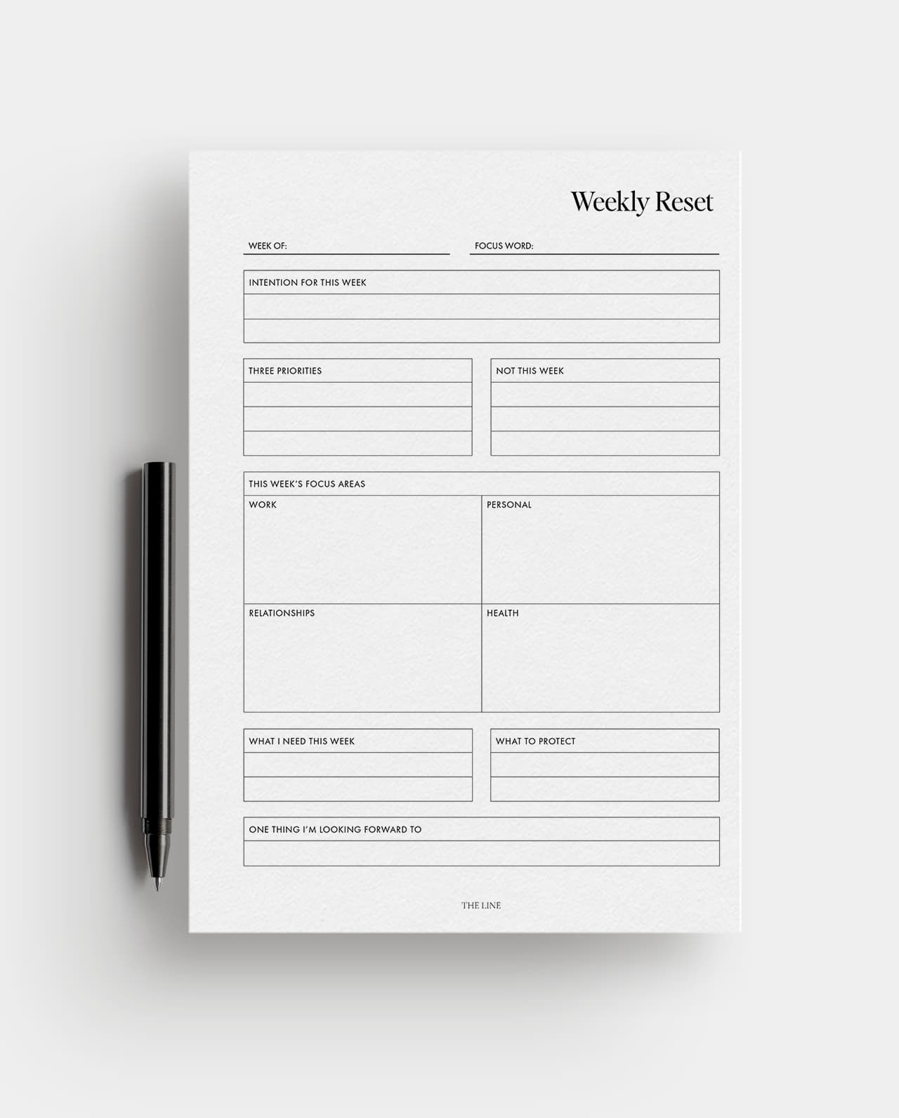 The Weekly Reset Planner Inserts | Modern Collection