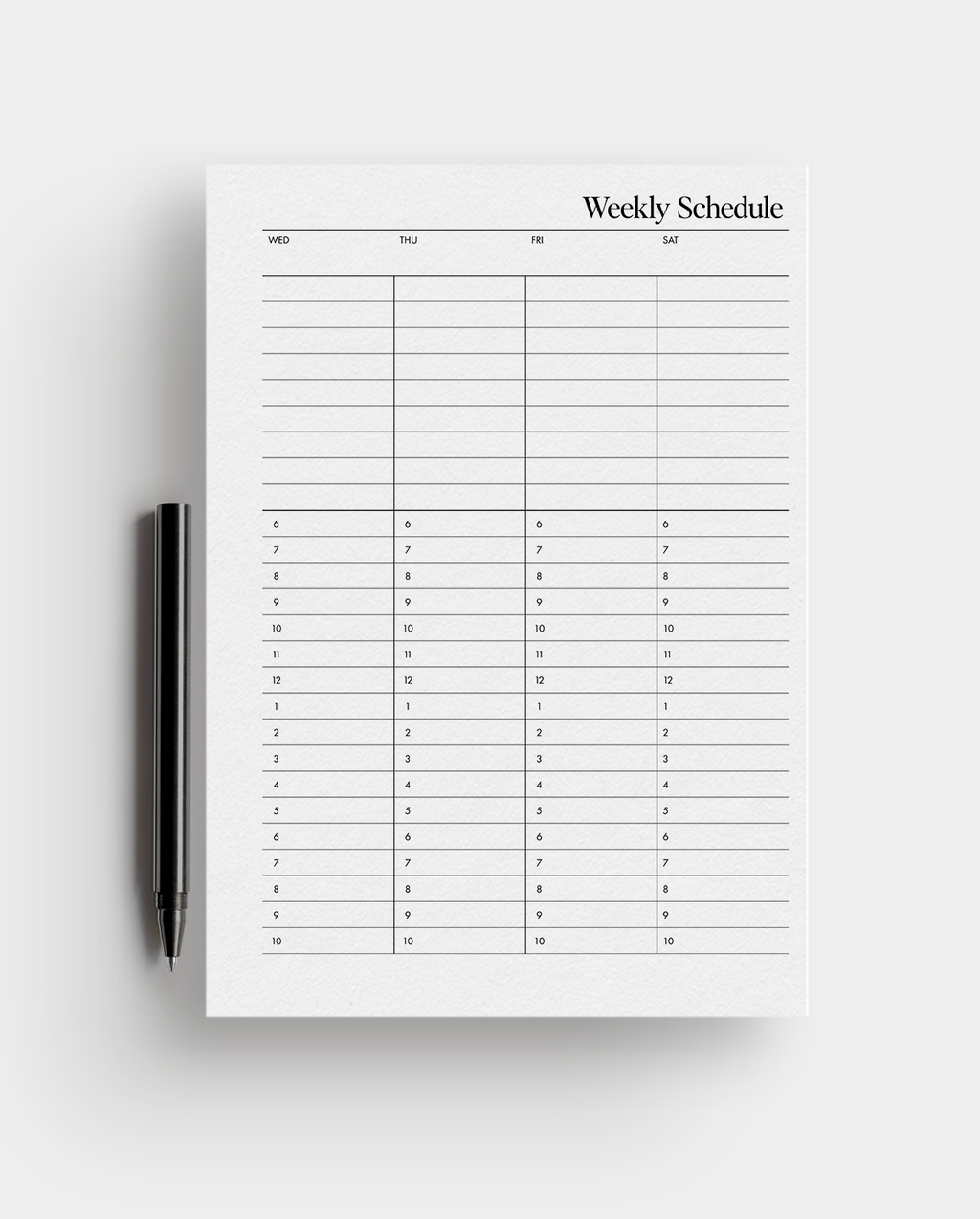 The Weekly Schedule Planner Inserts | Modern Collection
