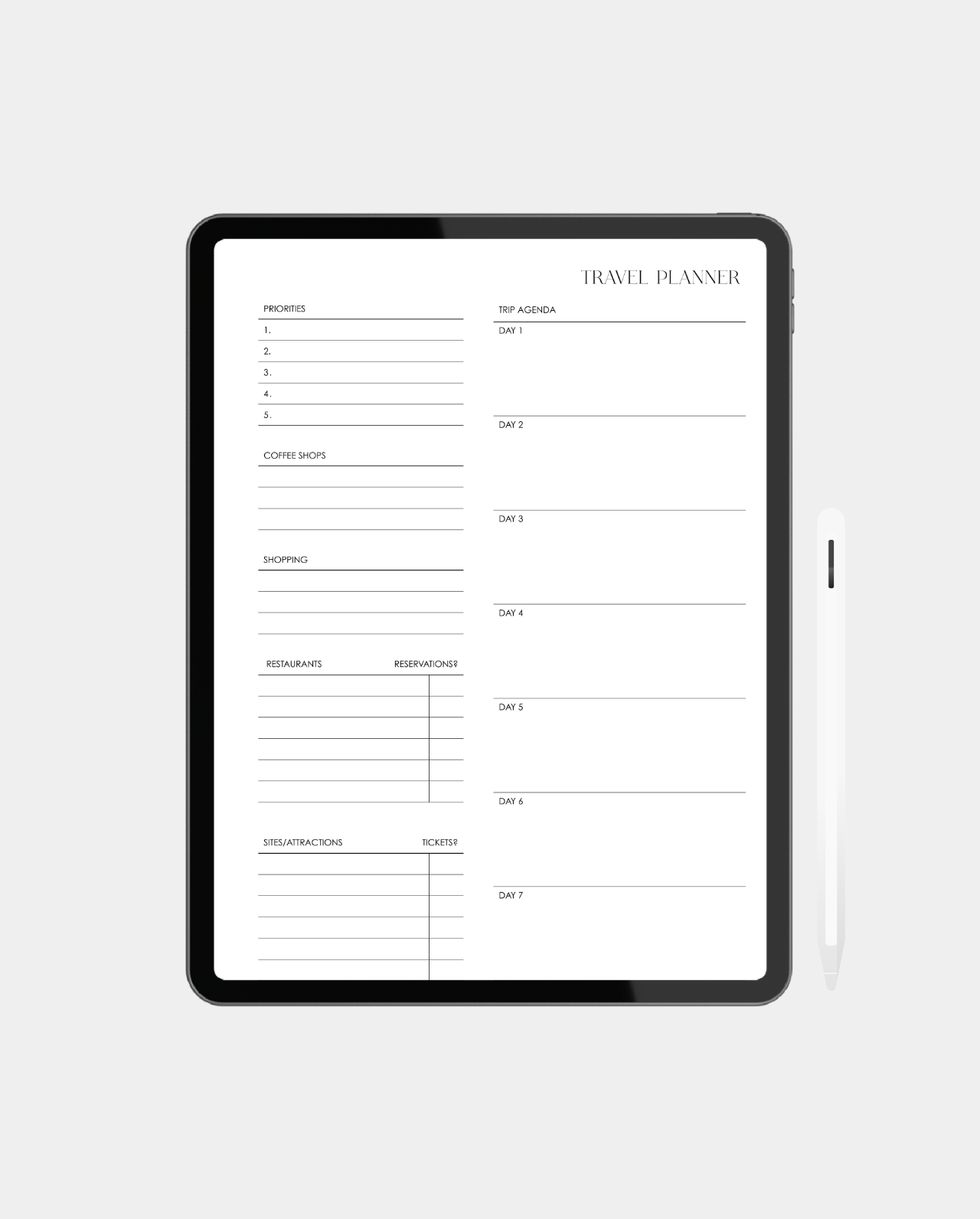 Digital Travel Itinerary & Weekly Planner Inserts | Alyssa Lenore x The Line - Instant Download