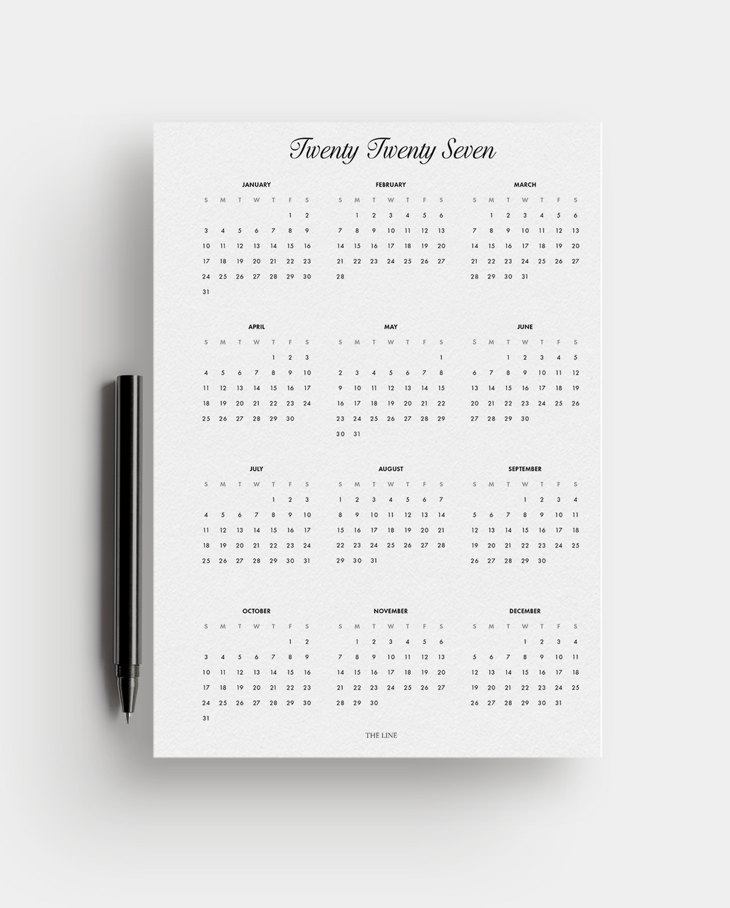 2027 Year at a Glance Dashboard