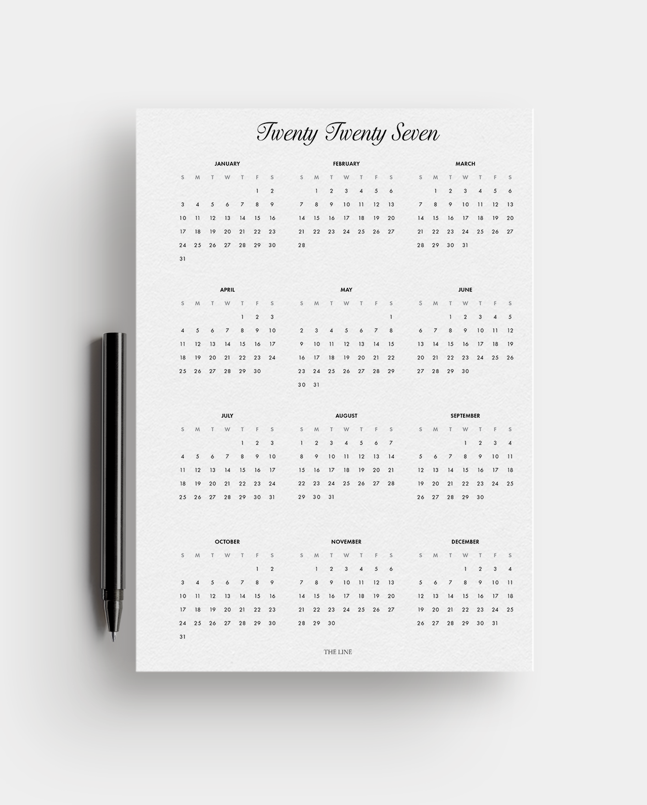 2027 Year at a Glance Dashboard