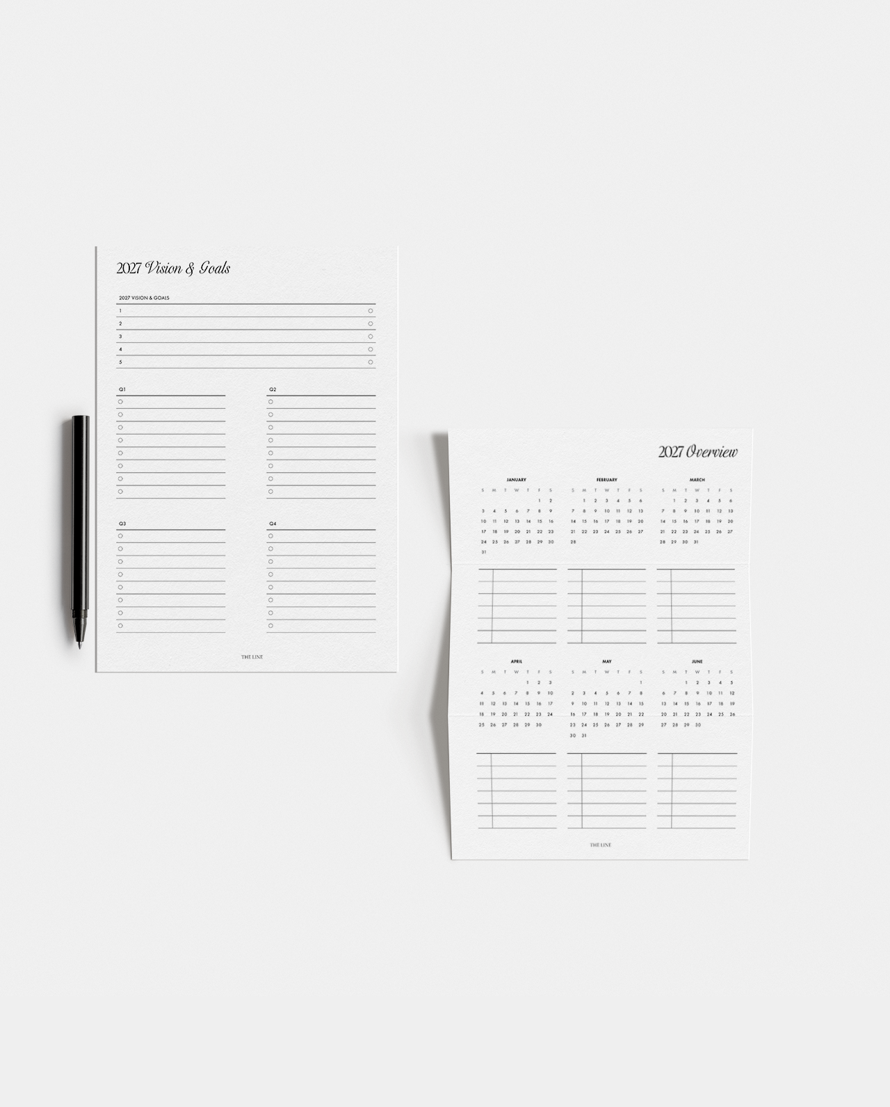 2027 Yearly Vision and Goals Planner Inserts