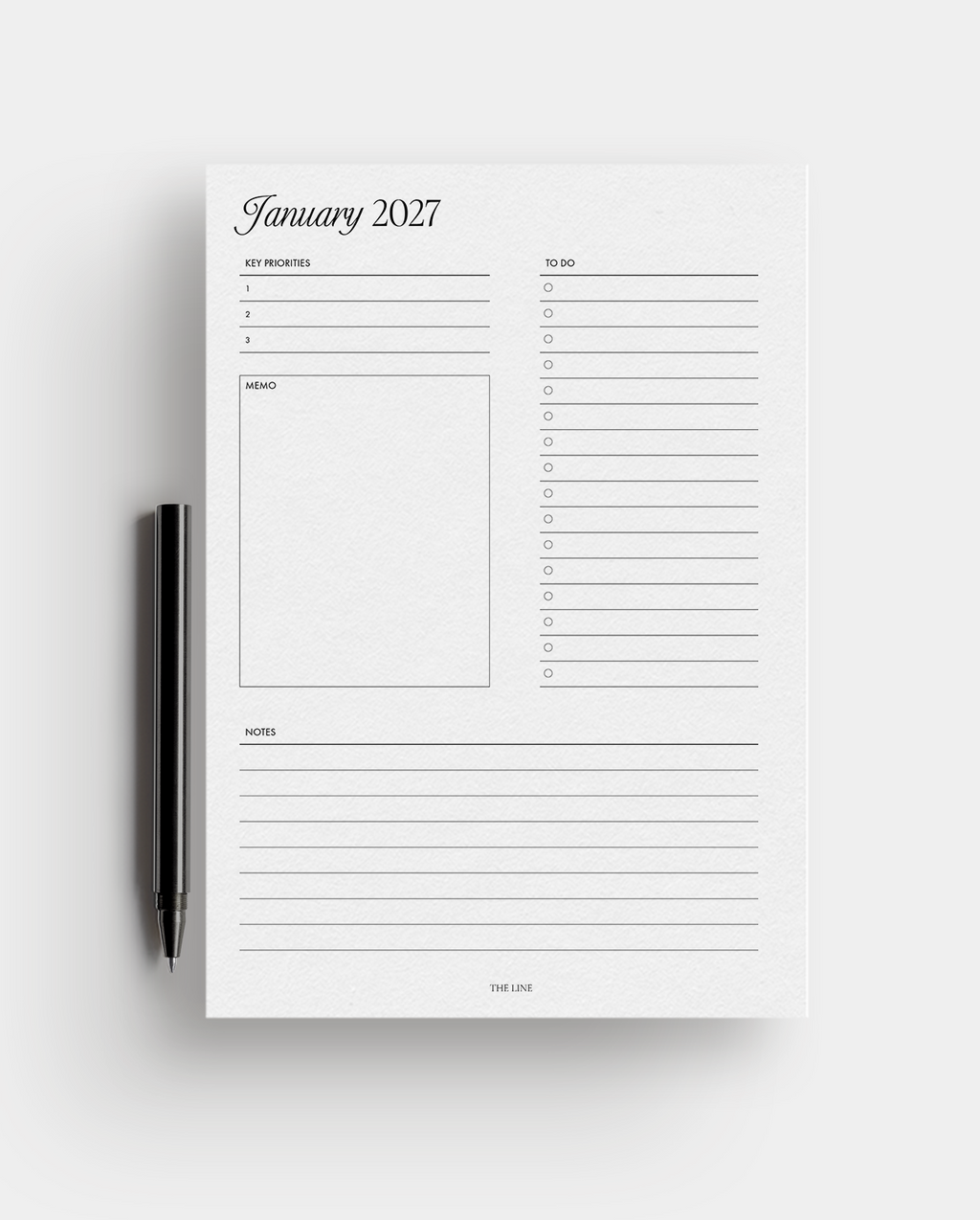 2027 Monthly Calendar & Detailed Planner Inserts (Mo2P)