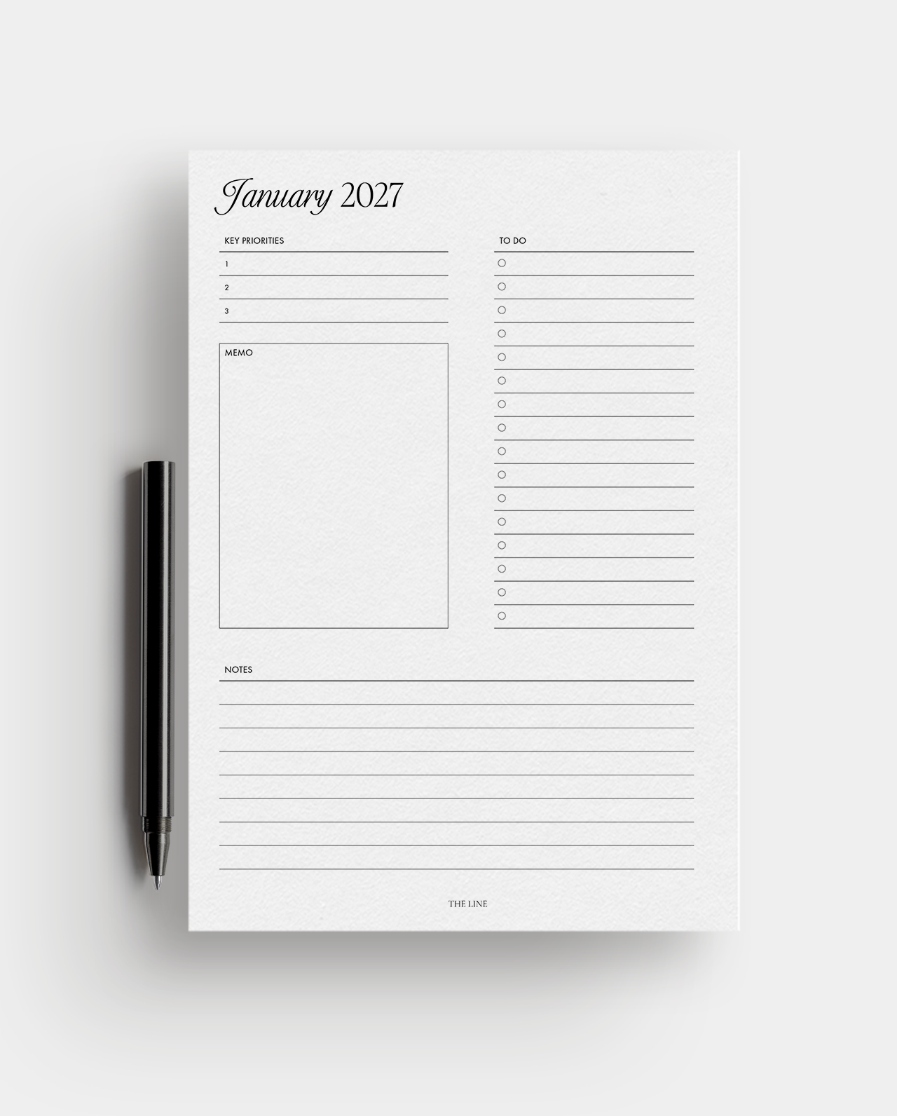 2027 Monthly Calendar & Detailed Planner Inserts (Mo2P)