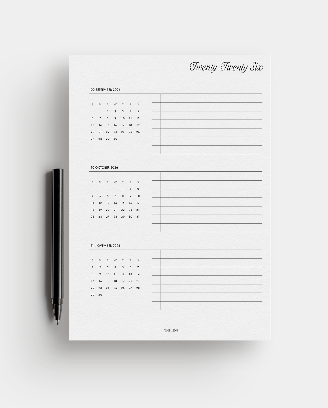 2027 Compact Quarterly Overview Planner Inserts