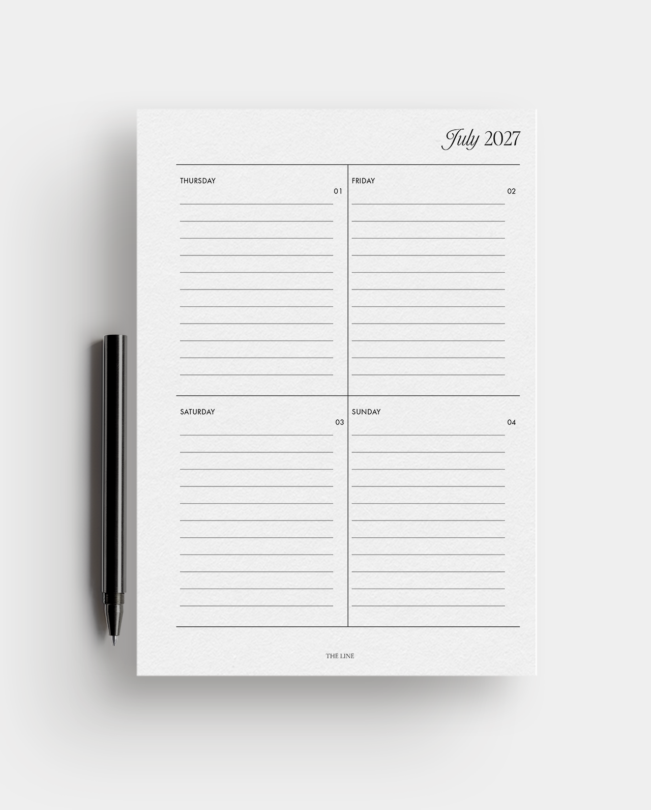 2027 Weekly Vertical Planner Inserts (WO2P)